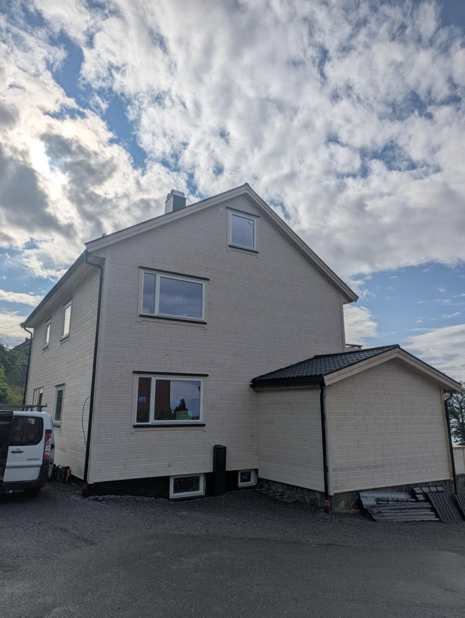 Bolig med ny utvendig kledning